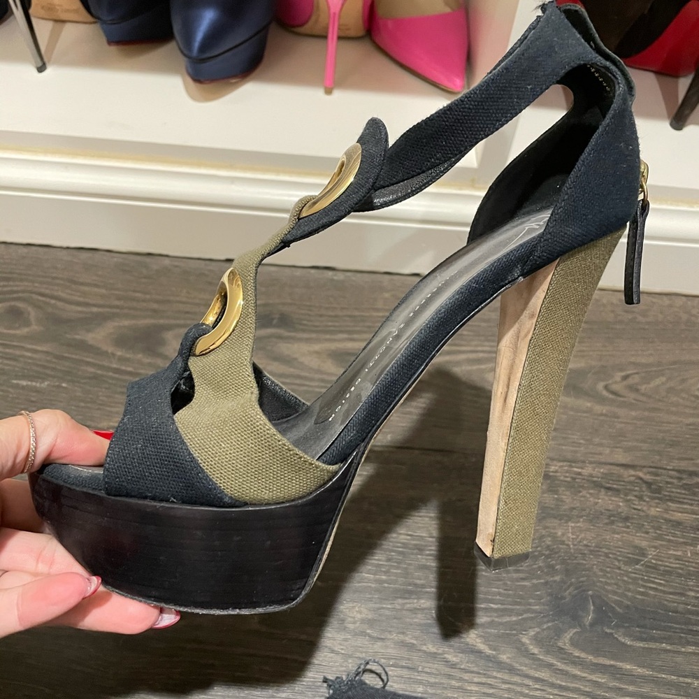 Giuseppe Zanotti canvas grommet platform